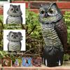 Repellent For Garden Yard Fake Owl Decoy Outdoor Bird Deterrent With Rotating Head Pest Control