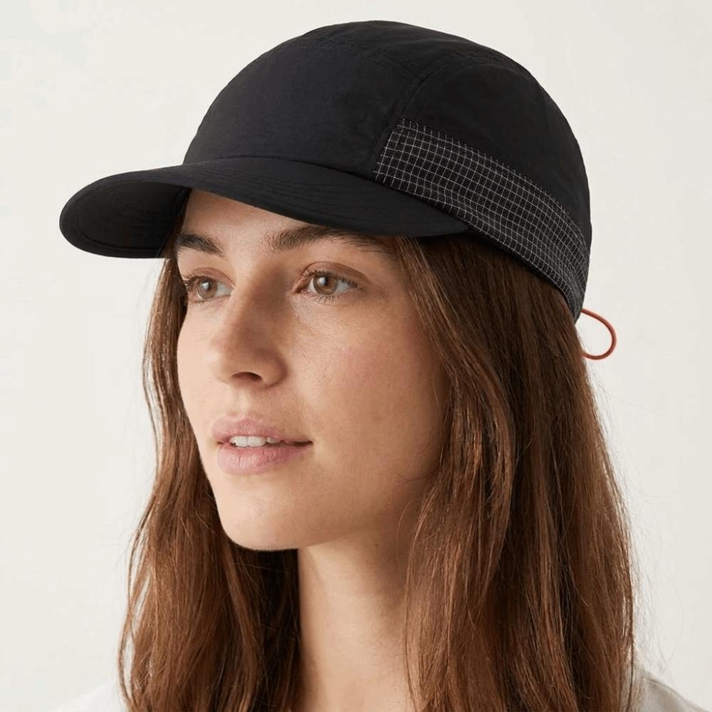 Retro 5-panel Quick-drying Baseball Cap Soft Brim Plaid Running Caps Breathable Peaked Cap Men