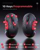 MKESPN W12 10-button Macro Gaming Mouse Both Hand Wireless Bluetooth Tri-mode Ergonomic Ambidextrous Multi-channel Large RGB