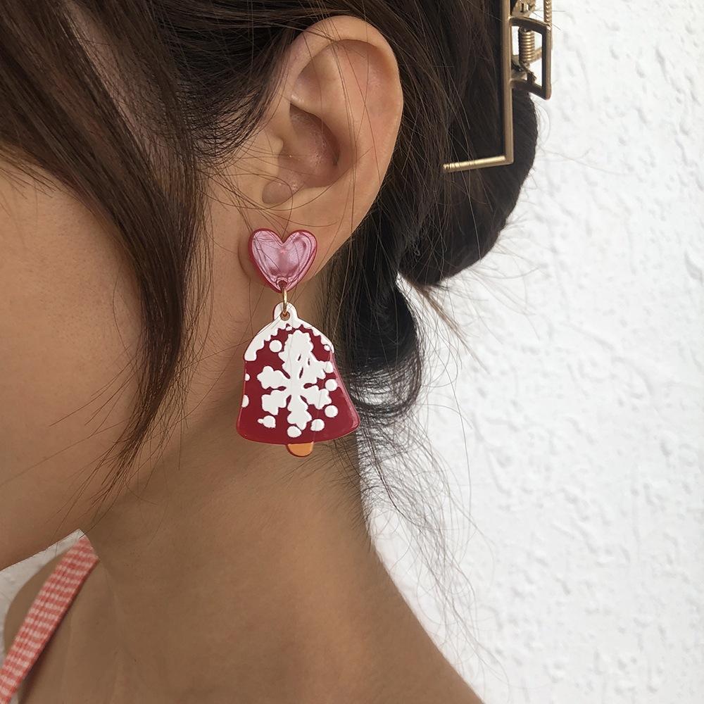 Women Christmas Tree Deer Snowman Drop Earrings Girls Christmas Gifts