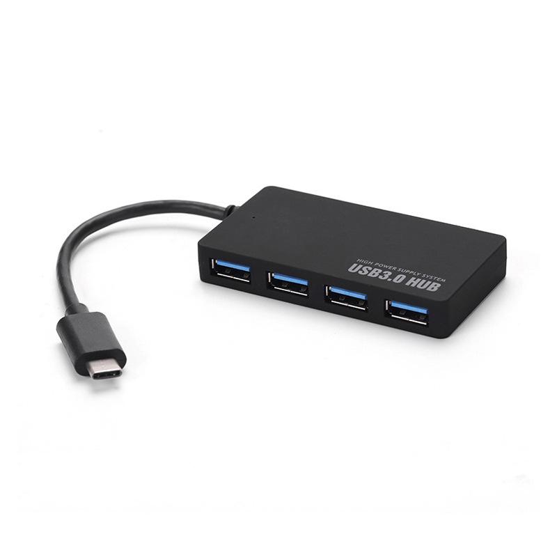 USB 3.0 Type-C Hub Splitter with 4 Ports and Power Interface