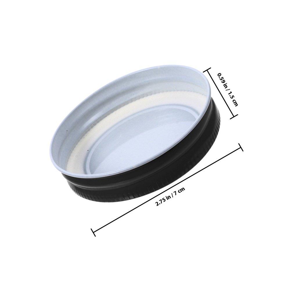 

6Pcs Premium Tinplate Jar Lids Wide Mouth Reusable Canning Lids Airtight Sealing Caps for Home Kitchen Spice Jam Soda Tea чёрный