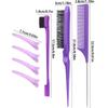 6/10Pcs Hair Styling Comb Set Teasing Hair Brush Triple Teasing Comb Rat Tail Combs Edge Brush Hair Tail Tools Braid Tool Loop