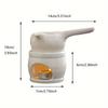 Ceramic Double Boiler Incense & Essential Oil Burner: Modern Minimalist Design for Indoor Aromatherapy, Air Purification & Odor Removal.