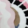 Round Floral Edge Area Rug Bohemian World Map Print Soft Fluffy Non Slip Carpet for Bedroom Living Room Home Decor