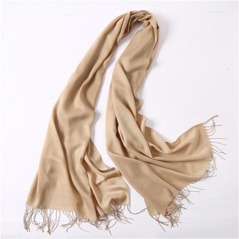 Elegant Headband Shawls Pure Color Scarf Wraps Skin-friendly Lady High Quality Accessories Solid Shawls Warm Headscarf