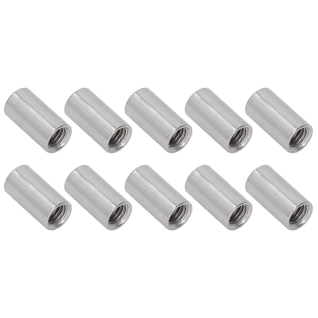 10 stk Koblingsmutter Rund M12 Rustfritt Stål Stangkoblingsmutter Innvendig Gjenge Festeelement
