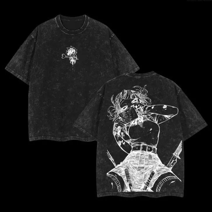 Toga Himiko My Hero Academia Graphic T Shirt Men Women Short Sleeve Cotton Tshirts Vintage Washed Tee Harajuku Oversized T-shirt