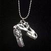 Persönlichkeit Punk Silber Farbe Stereo T. Rex Dinosaurierschädel Anhänger Halskette für Männer Frauen Hip-hop Rock Schmuck Zubehör Geschenke