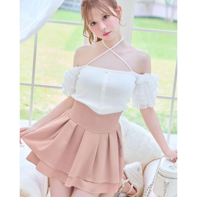 

Qingcheng Time Self-Retained New Orange Pink Tone Macaron Short Skirt Inner Pants Design High Waist Slim Looking Orange pink XS