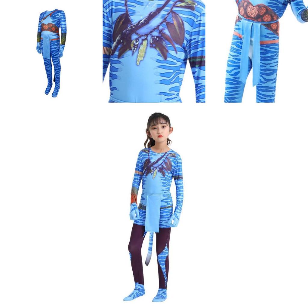 Avatar 2 Halloween Cosplay Bodysuit For Adults And Kids In Soft Milk Silk Fabric