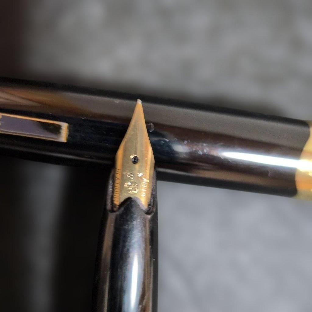 Used PLATINUM 18k Fine Nib Engraved Platinum Fountain Pen 12cm Vintage