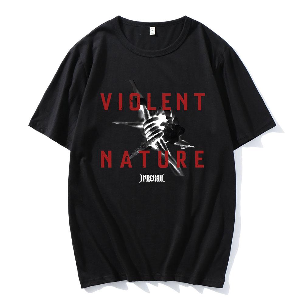 VIOLENT NATURE ALBUM COVER T-SHIRT Rockband I Prevail Punk T-Shirt Kurzarm Baumwolle Lockeres T-Shirt Grafik-Kleidung Tees