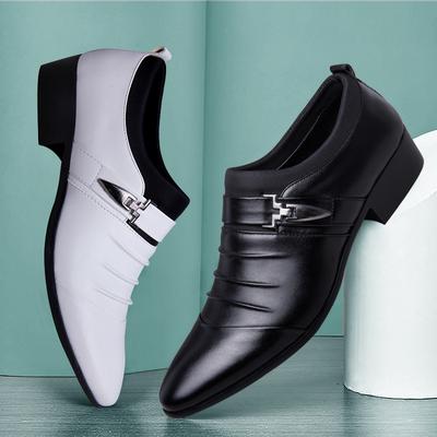 Klassische Herren-Kleiderschuhe, Slip-on-PU-Lederschuhe für Herren, Übergröße, spitze Zehenpartie, Business-Casual, formelle Herrenschuhe für Hochzeit