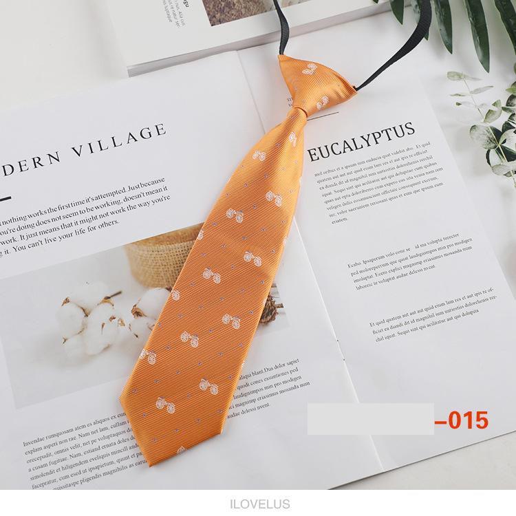Children's Small Tie with Creative Fun Cartoon Polyester Short Lazy Knot Free Tie 6cm