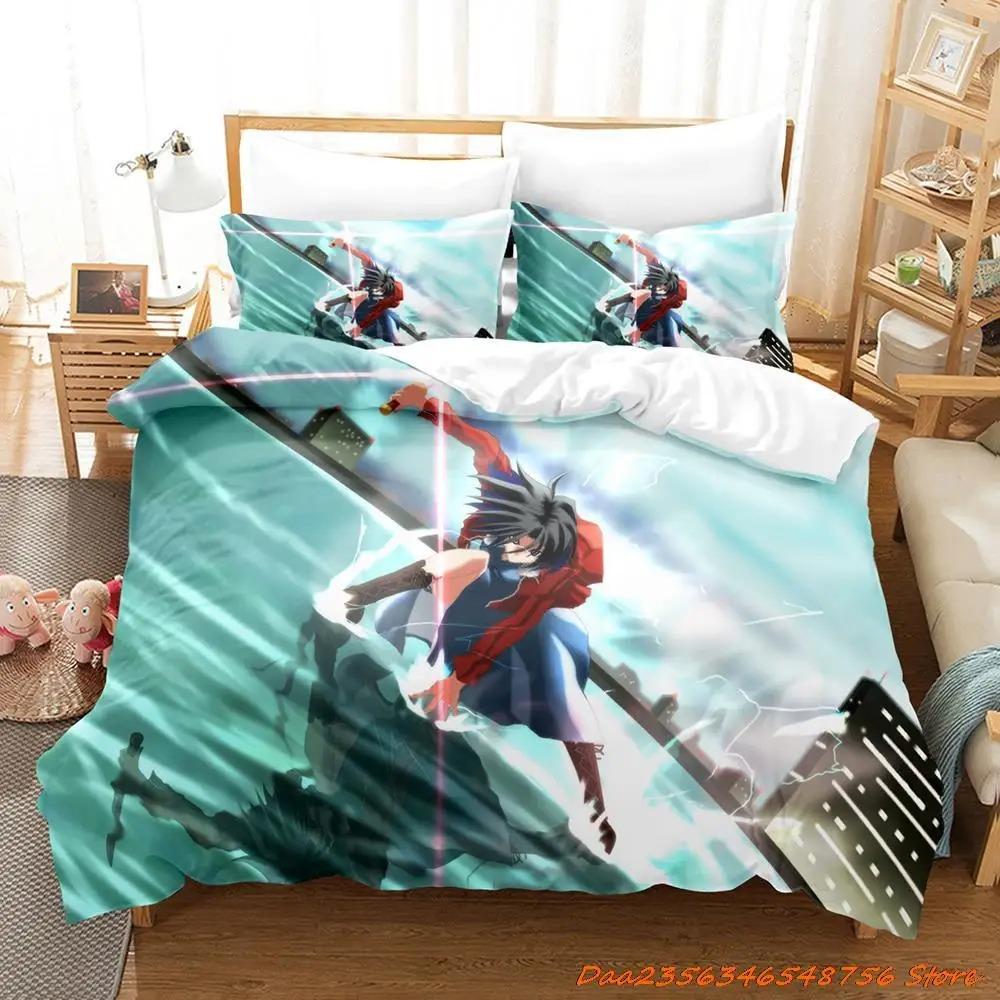 Kara No Kyoukai Bedding Set Cartoon Anime Three-piece Set Adult Kid Bedroom Duvetcover Sets 3D Kawaii Letto Matrimoniale