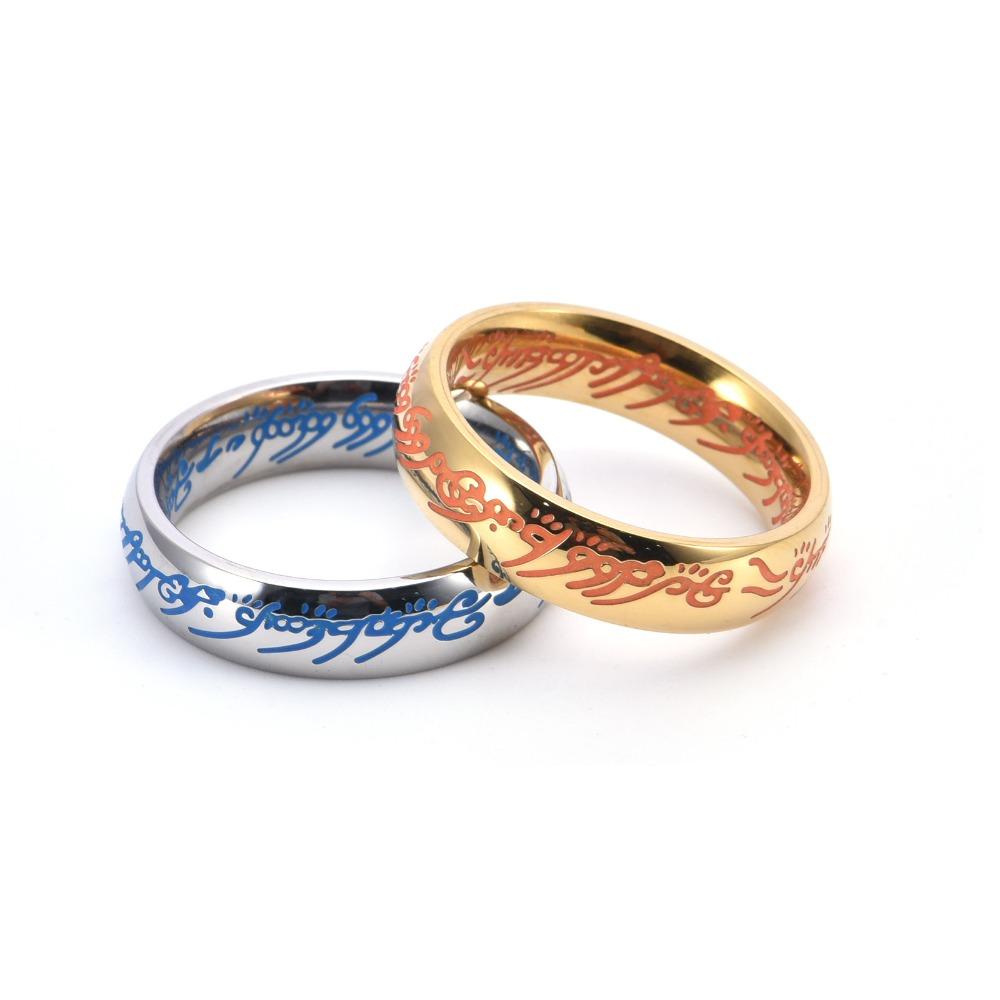 Stainless Steel Gothic Punk Ring for Men Women Glow In Dark Unisex Oil Coated Jewelry