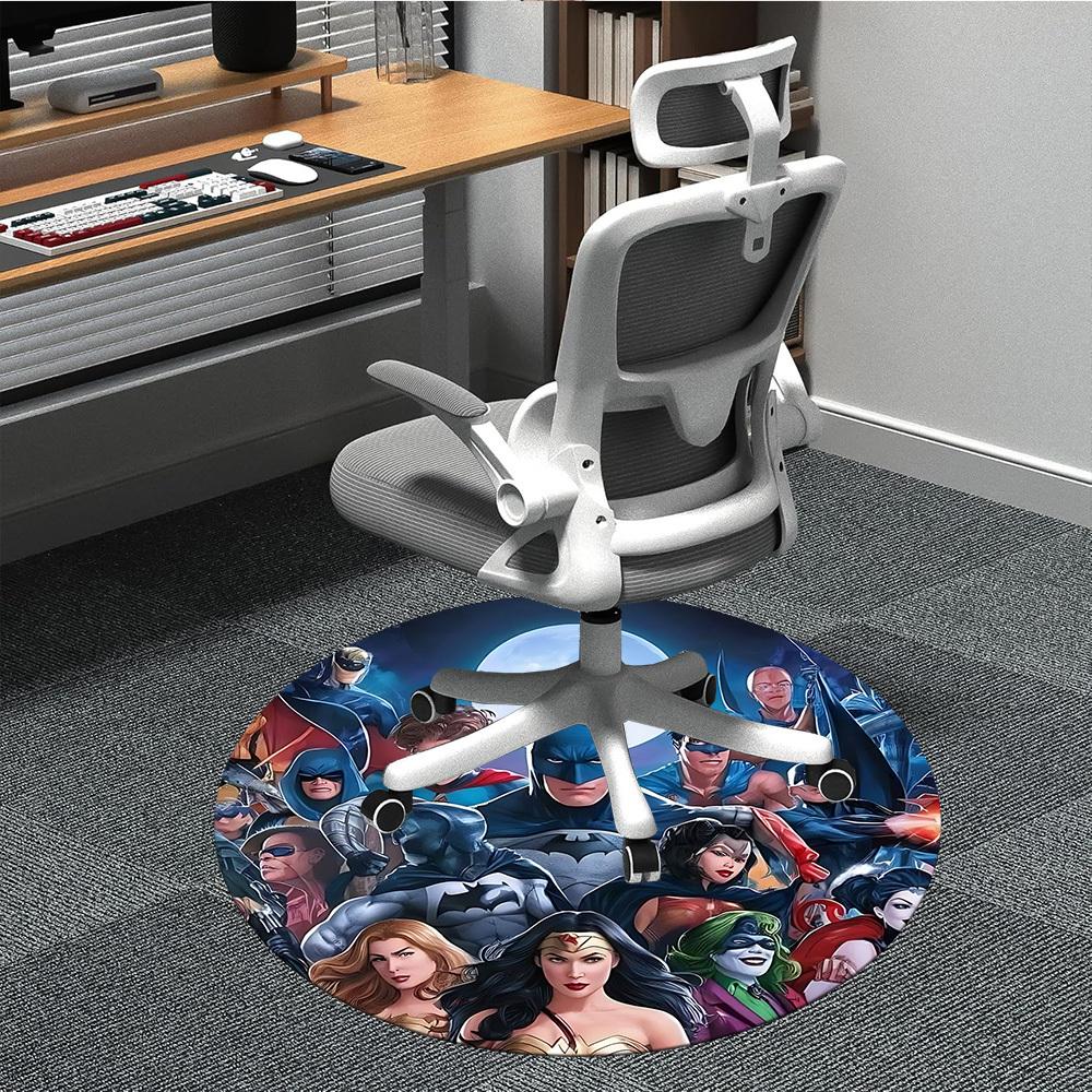 

1pc Justice League DC Office Round Area Rug, Under Office Chairs Bedroom Living Room Home Decor, Room Deco, Available in Various Sizes 80cm