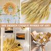 100 Pcs Dried Wheat Stalks for Decor, Sheaves Grass Natural Bunch Flowers Home Wedding Table Kitchen Boho Farmhouse Fall Arrangement DIY Decoration