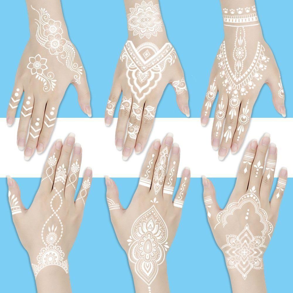 6 Sheets Lasting Mandala Temporary Tattoos Glow In the Dark Lace Fake Tattoos  Arm