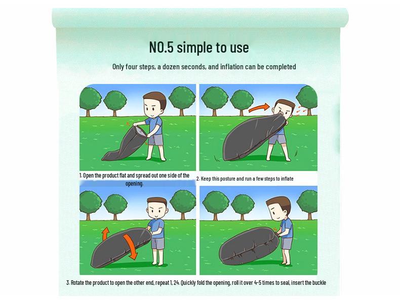 Canapea Gonflabilă de Exterior Lazy - Sac de Dormit Portabil și Pliabil în Stil Pernă