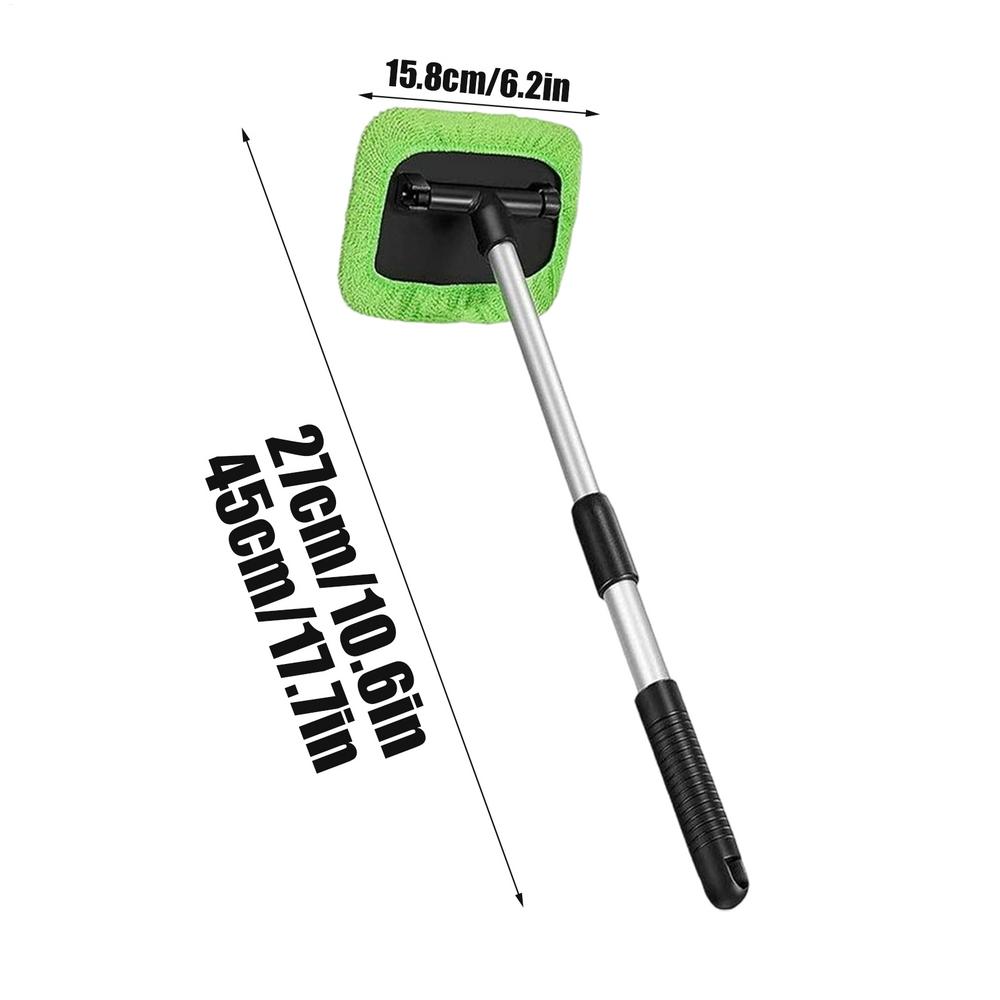 

Windshield Cleaning Tool 180 Degree Rotating Telescoping Pole Windshield Cleaning Tool Glass Brush for Shower Room Bathroom зелений