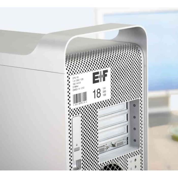 Etiquettes de plaque signalétique - HERMA - 63,5 x 29,6 mm - Argent - Film plastifié - Extrêmement adhésif