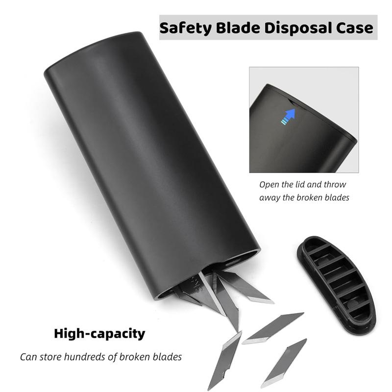 Disposed Knife Blade Snap-Off Box Container Utility Knife Cutter Waste Blade Storage Case for 9mm Blade Vinyl Flim Cutting Tool