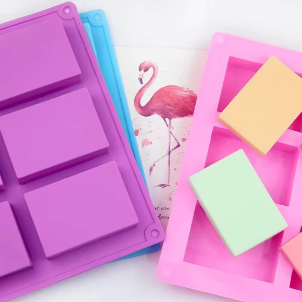 1-2 Pieces Silicone Soap Mould, Rectangular Silicone Mould, 6 Cavity Rectangular Soap Mould, Rectangular Soap Mould for DIY Soap