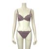 RAVIR Bra and Panty Front Rose Pale C75 Women's Set, Hook, Lace, Lilac, (Panties L)