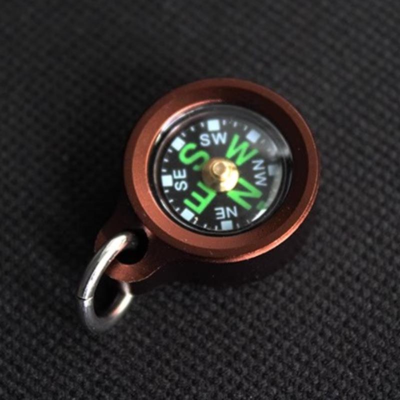 Mini Aluminum Alloy Compass Keychain Pendant Outdoor Hiking Camping Mini Portable Compass Bag Charm