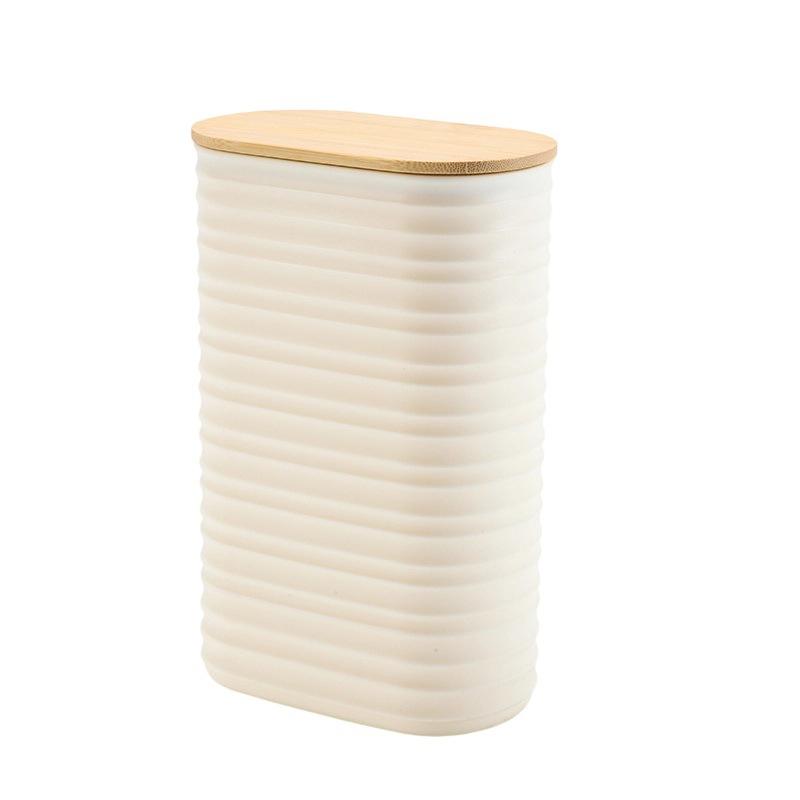 Wooden Lid Food Storage Jar - Sealed Kitchen Organizer Container With Lid For Efficient Pantry Storage And Organization