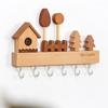 Wooden Decorative Hook 6 Hooks Sundries Storage Hook Row Hook Key Hook Rack  Entryway