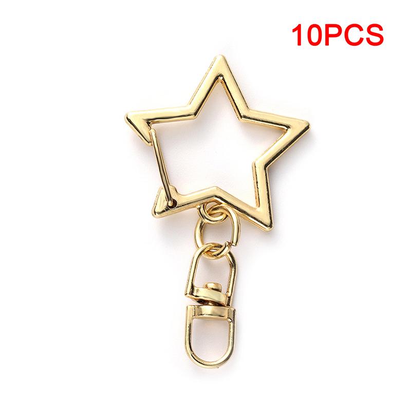 

10 шт. Звезда Пентаграмма Полый брелок для ключей Брелок Diy Аксессуары Застежка-карабин шампанского