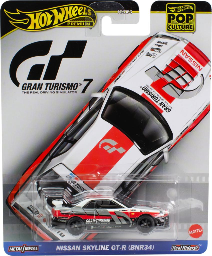Hot Wheels Pop Culture Gran Turismo Nissan Skyline Vehicle Toy Mini Car 3 Years Old and Up Red HKC28 - GT-R (BNR34)