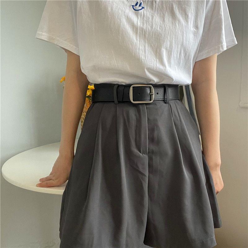 Korean Style Trendy Retro Belt With Square Buckle For Youth Perfect For Jeans And Casual Wear