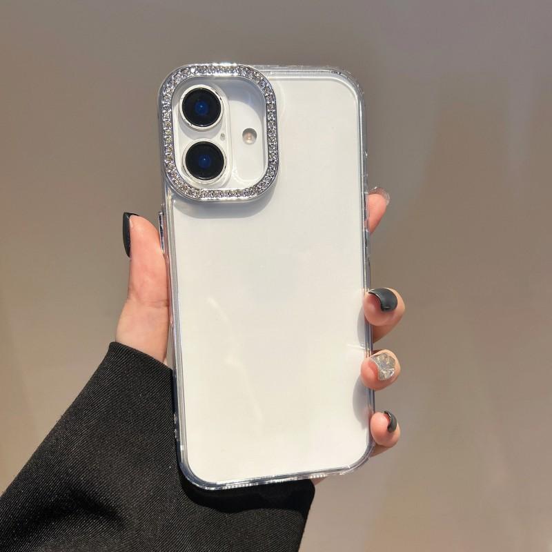 Flash Diamond Lens Ring Suitable IPhone 15om Transparent Case 16promax Phone Apple 14 Anti Drop Protective