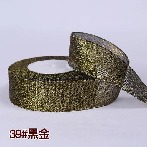 25Yards 40mm Glitter Ribbon Crafts Bow Handmade Gift Wrap Flower Hair Accessories Gift Baking Packaging Color DIY Decorative