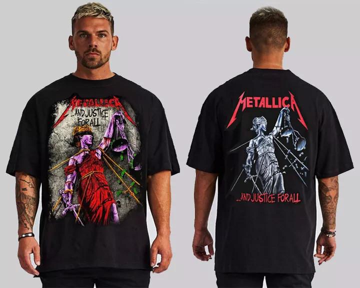 

Metallica Justice For All Двусторонняя футболка для фанатов рока S-4XL Унисекс S