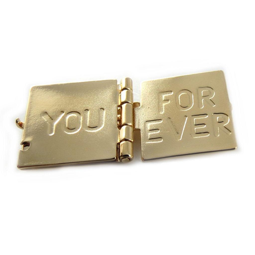 Les Trésors De Lily [B9888] - Vergoldeter Anhänger 'Buch der Liebe' goldfarben - 15 mm