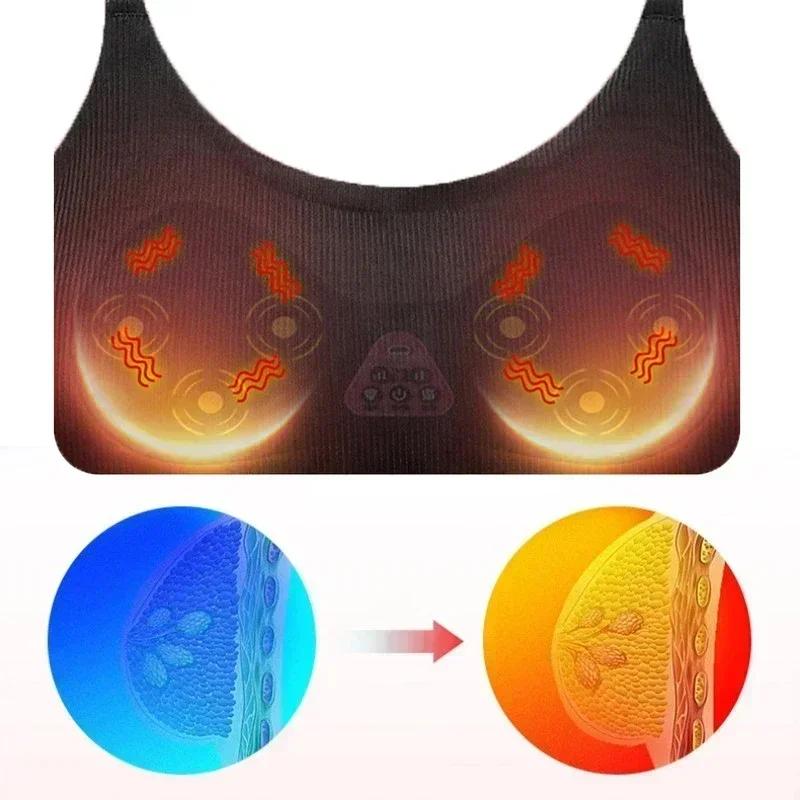 Electric Breast Enlarging Massager Bra Vibration Chest Massager Breast Enhancement Instrument Breast Heat Stimulator Ealth Care