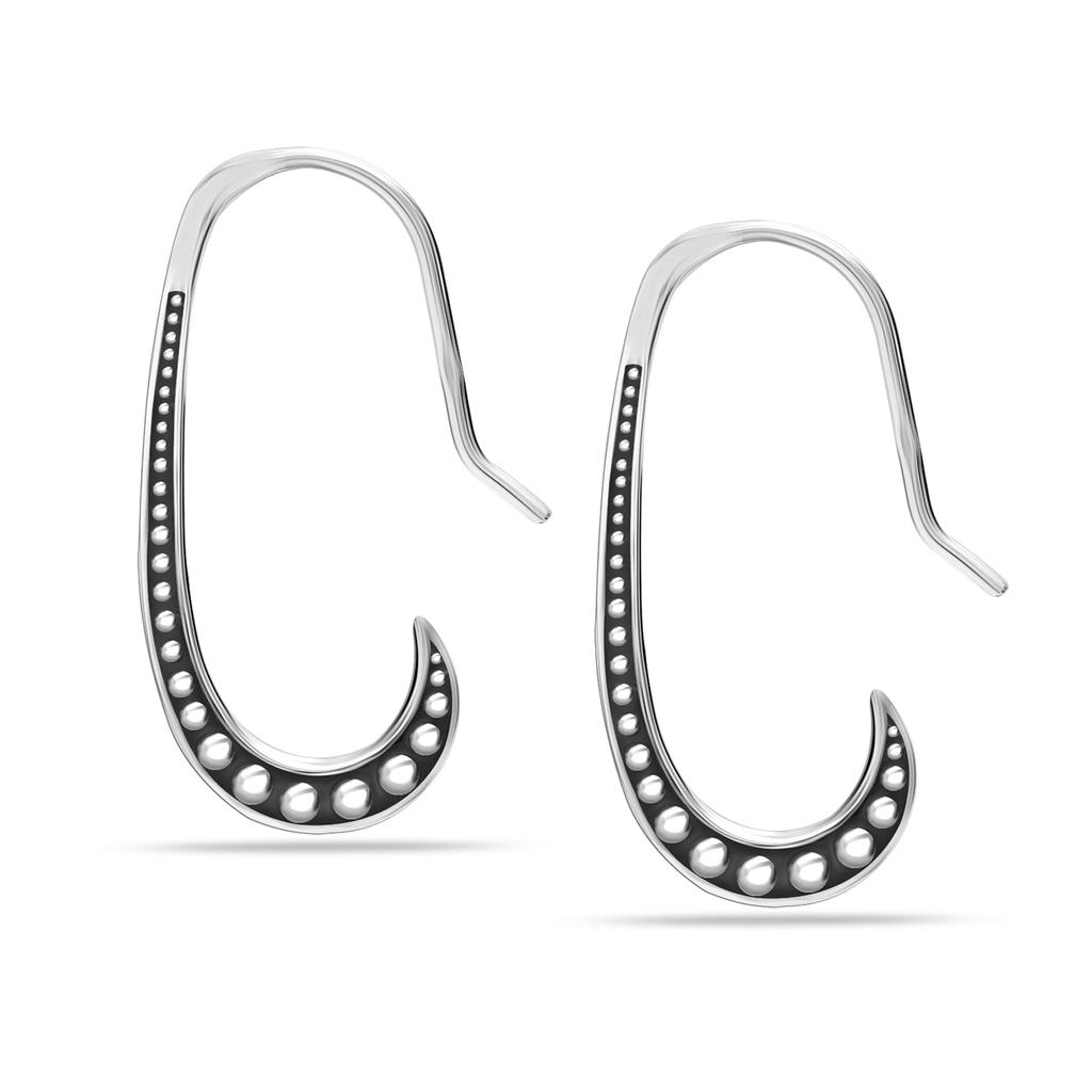 925 Sterling Silver Antique Lightweight Caviar Bead Drop Dangle Earrings for Women