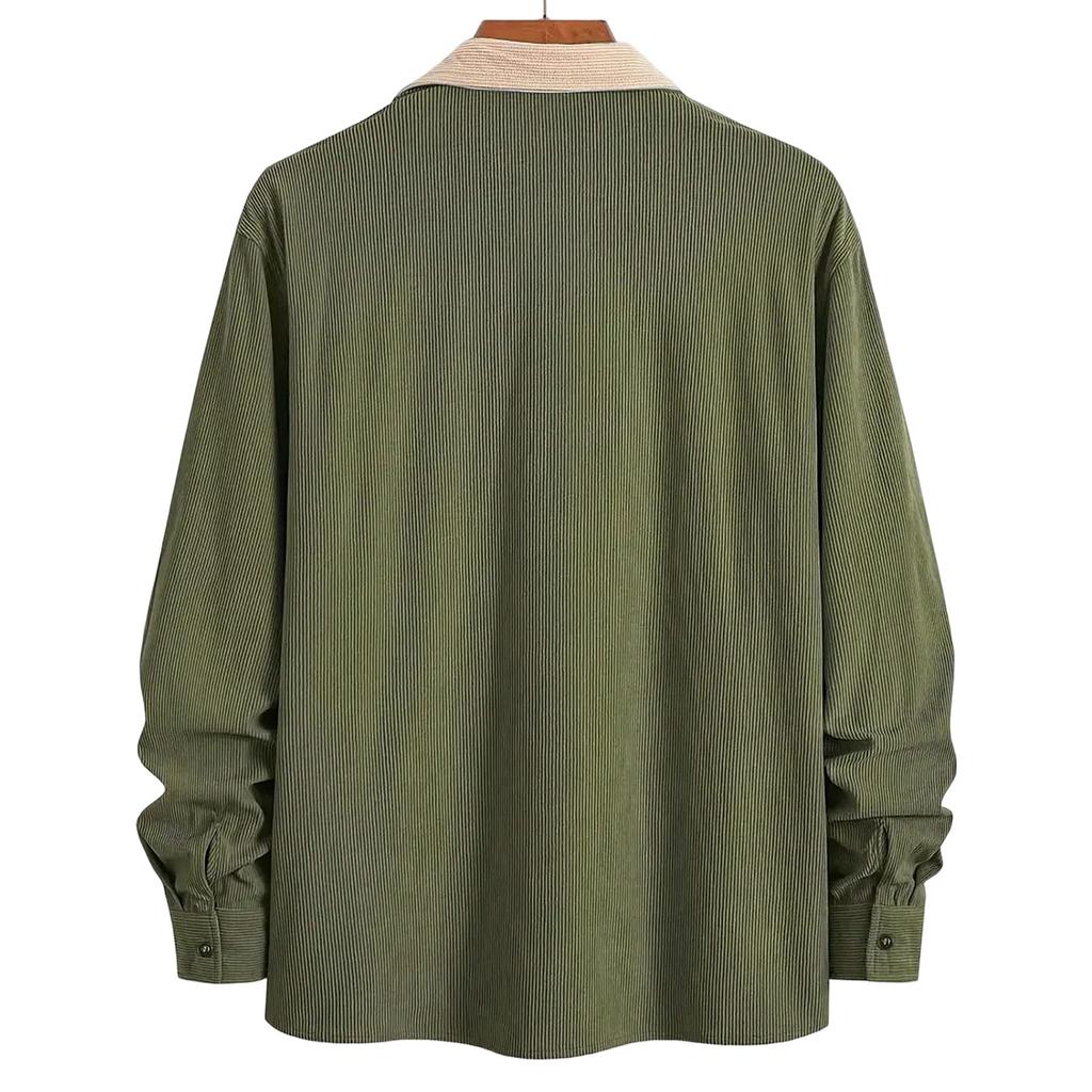 Men's Color,blocked Pocket Shirt Long Sleeve Men's Casual Fashion Trend With Pocket Shirt Jacket