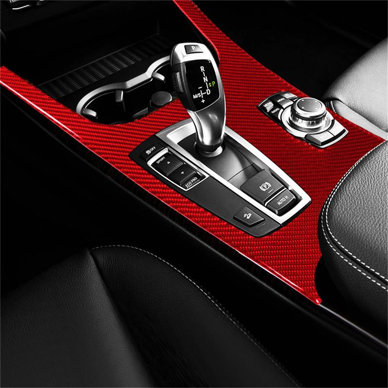 Kolfiber Bilinteriör Växelväljare Panel Trimskydd Dekaler För BMW X3 F25 X4 F26 2011-2017 Bilstyling Tillbehör