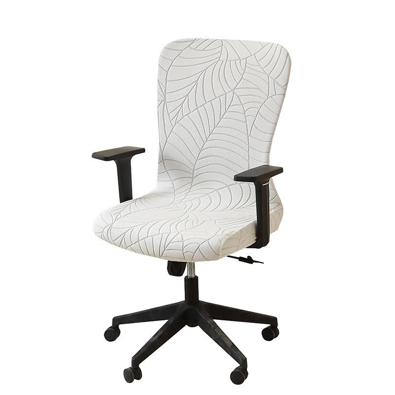 

1PC Elastic Office Chair Cover Leaves Jacquard Anti-dirty Computer Chair Covers Seat Slipcover for Desk Computer Chairs