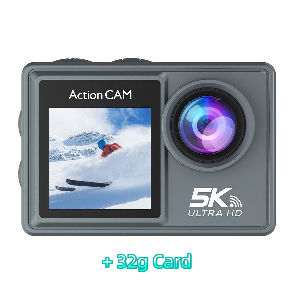 Høydefinisjon 5K Knapp Dobbel Skjerm Sports DV WIFI Fjernkontroll Utendørs Vanntett Kamera Dykkerkamera