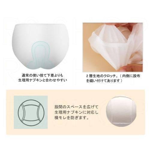 RS SHOP 12-Count Disposable Panties (Size M) Pure White Polyester Cotton Sanitary Hygienic Individually Wrapped Perfect for Travel, Hospitalization, N