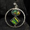 36Ct CERTIFIED Natural Opal 925 Sterling Silver Gemstone Beautiful Fancy Pendant