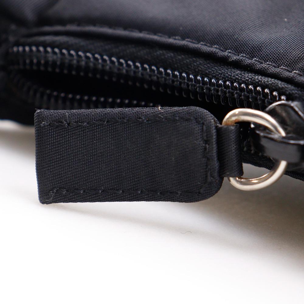 Prada Hobo Schultertasche MV515 Mini Handtasche schwarz Nylon Damen Gebraucht