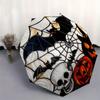 Halloween Stained Window Decorations - Bat, Skull, PumpkinDesign for Home DecorUmbrella, Portable 3-Fold Compact Umbrella for Men & Women Gift
